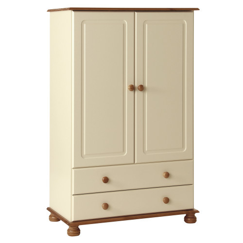 Copenhagen 2 Door 2 Drawer Combi Wardrobe Cream Pine Flat Pack